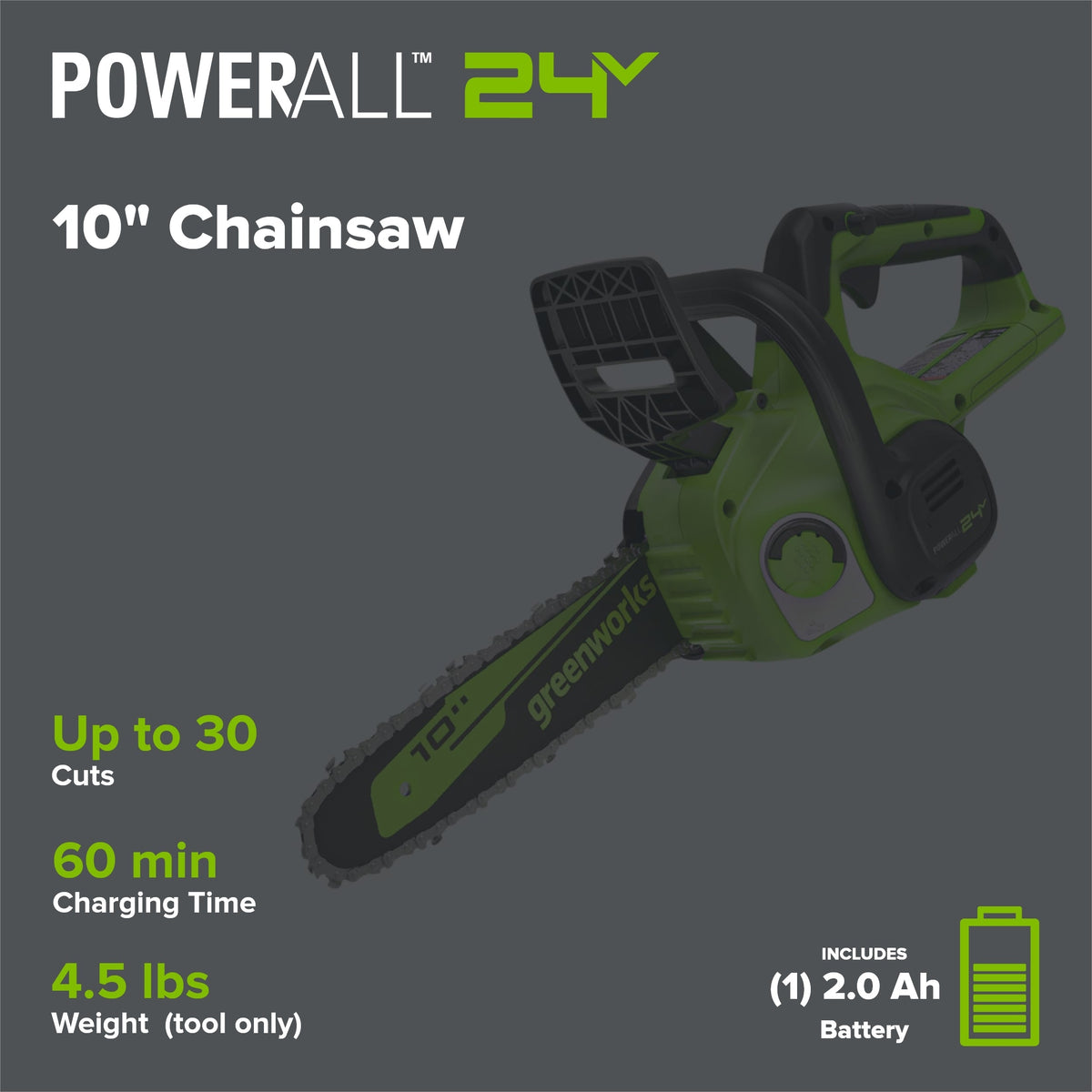 CS24B210 Cordless Chainsaw 25.4cm 24V 2.0Ah