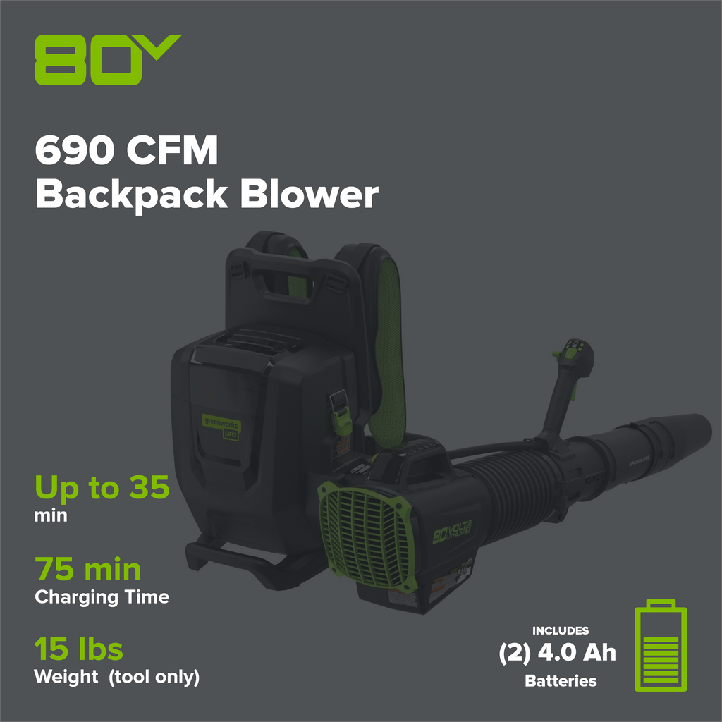 BLB492 Cordless Backpack Blower Kit 80V 4.0Ah