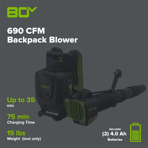 BLB492 Cordless Backpack Blower Kit 80V 4.0Ah