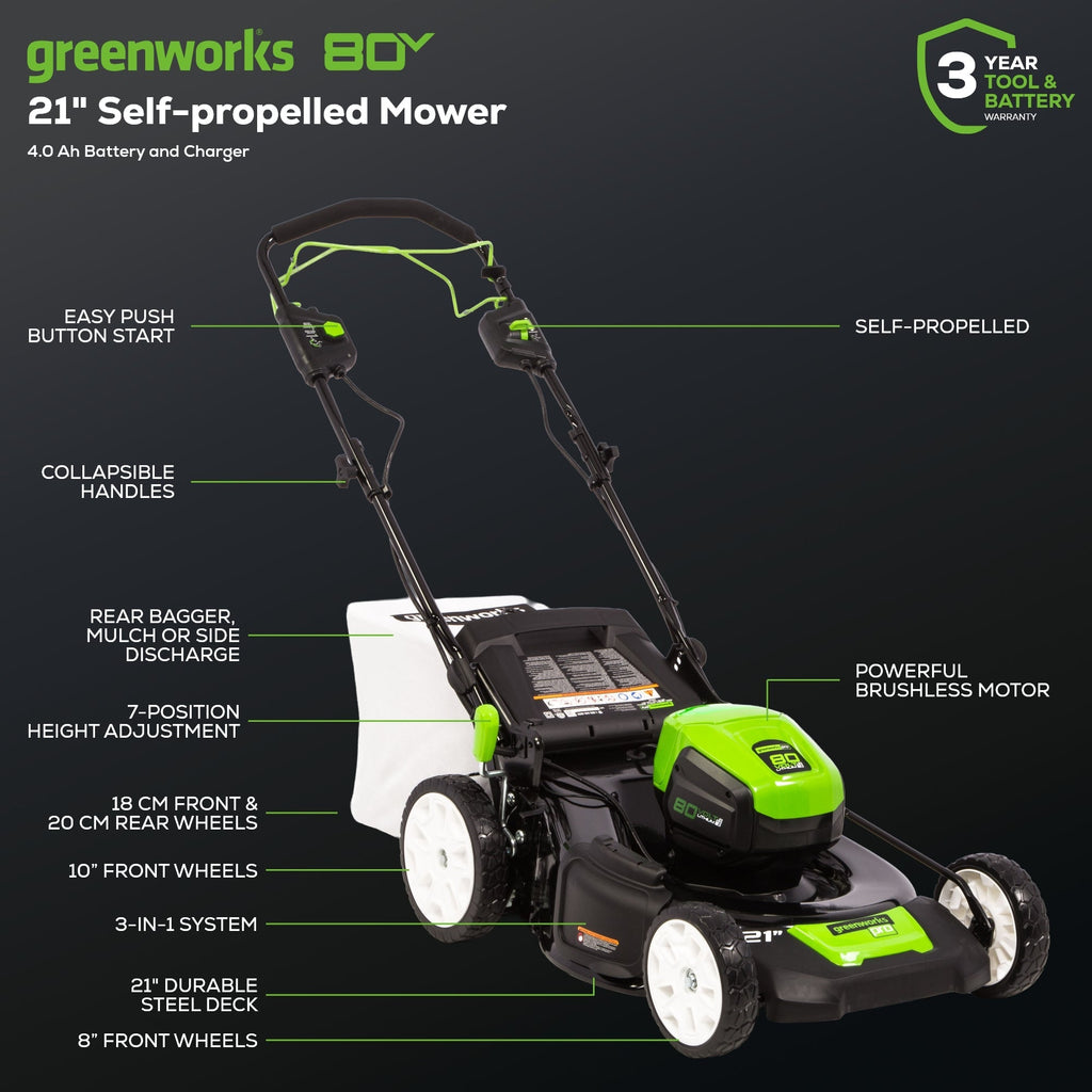 LM2138S Cordless Self-Propelled Mower Kit 53.3cm 80V 4.0Ah
