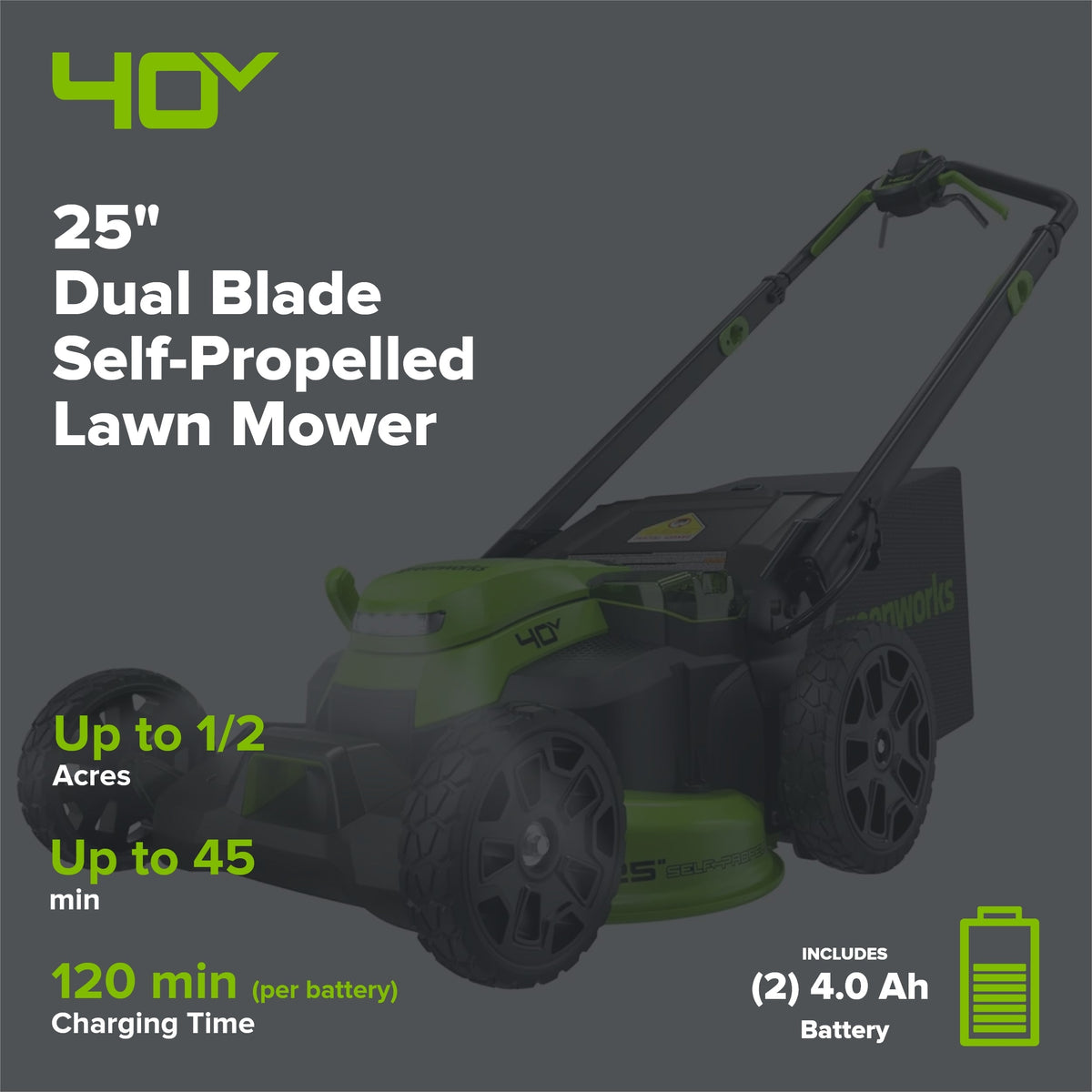 MO40L515 Cordless Self-Propelled Mower Kit 63.5cm 40V 4.0Ah