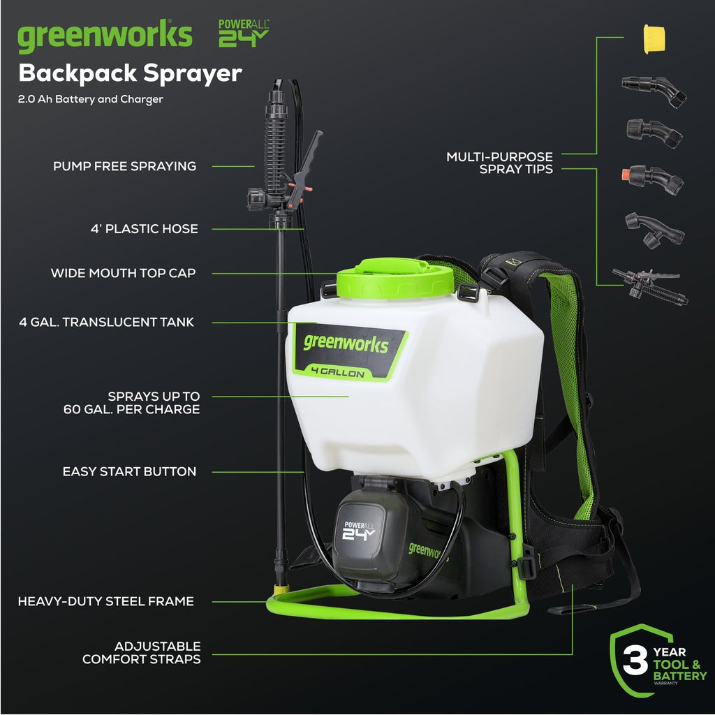 BS4A2 Cordless Backpack Sprayer 15.1L 24V 2.0Ah