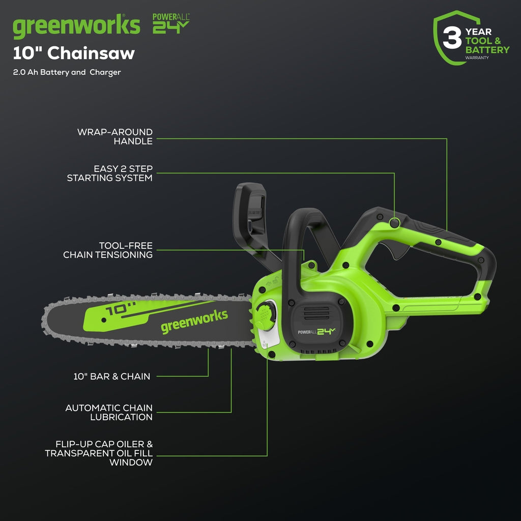 CS24B210 Cordless Chainsaw 25.4cm 24V 2.0Ah