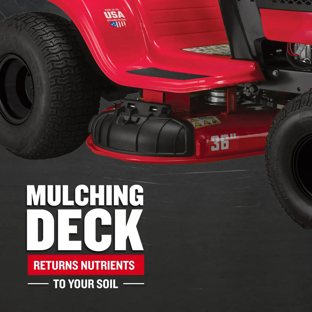 T100 Gear Drive Riding Lawn Mower 91.4cm